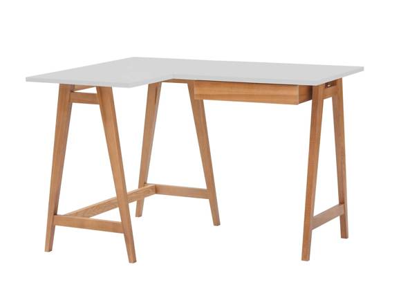 LUKA Corner Desk W 115cm x D 85cm / Light Grey Oak Left Side