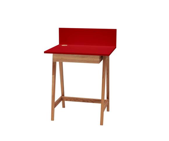 LUKA Writing Desk 65x50cm with Drawer Oak / Red
