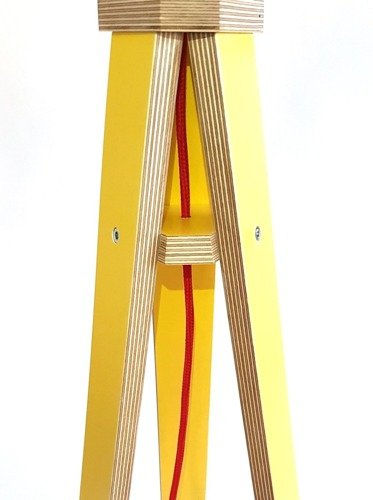 WANDA Floor Lamp 45x140cm - Yellow / Black Lampshade / Red