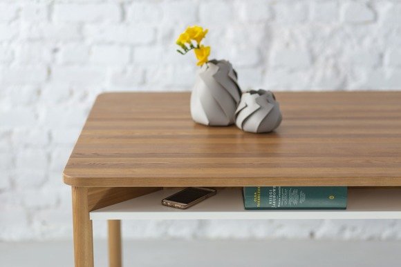 ZEEN Extendable Table with Shelf 200x90x75cm - Oak