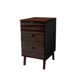 LUKA 3-Drawer Desk Cabinet W41xD50cm Walnut Top Black