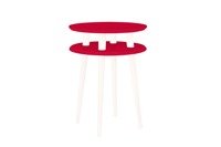 UFO Side Table diam. 45cm x height 61cm - Red / white legs