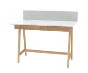 LUKA Eschenholz Schreibtisch 110x50cm mit Schublade / Weiß