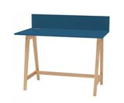 Luka Eschenholz Schreibtisch 110x50cm / Petrol Blue