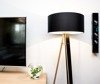 WANDA Stehlampe 45x140cm - Weiß / Schwarz Lampenschirm