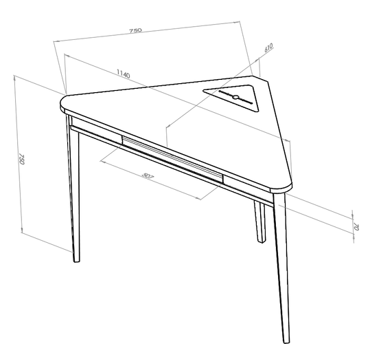  ASHME Corner Desk 114x85x85cm - See Green