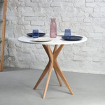 JUBI Small Round Table diam. 70cm Chalk White