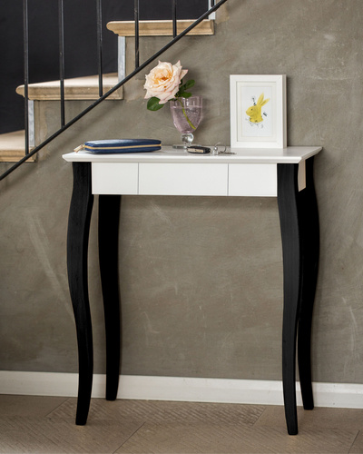 LILLO Bureau 65x40cm Pieds noirs / Rouge