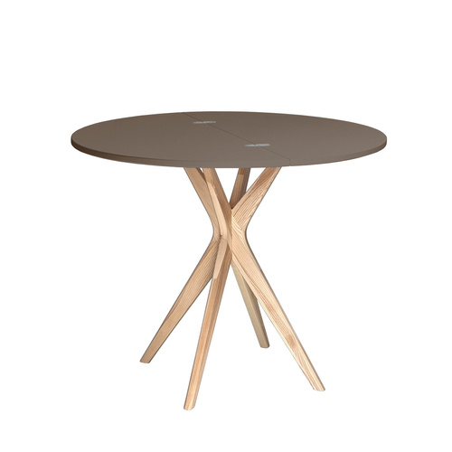 JUBI Halfround Extendable Table diam. 100cm Beaver Brown