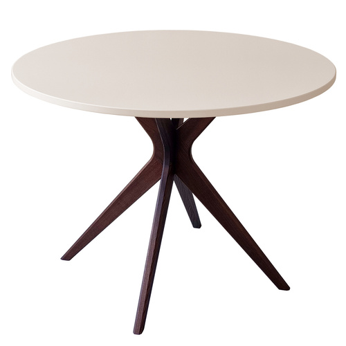 JUBI BOLD Runder Esstisch 100cm Walnuss Braun Beige