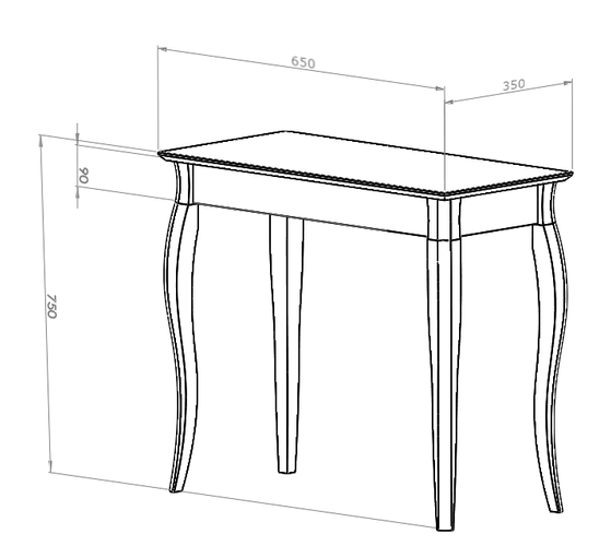 LILLO Console Table 65x35cm - Navy Blue