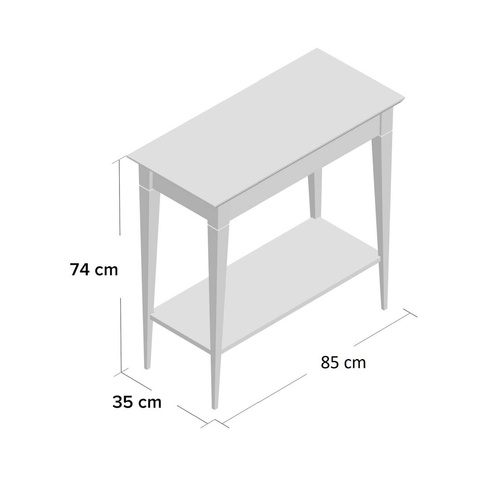 MIMO Console Table 85x35cm Black Legs Brown Beige