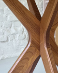 Table Demi Ovale en Bois JUBI 90x90cm Chêne Noir