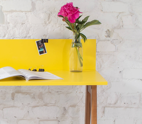 LUKA Bureau 65x50cm Chêne Balai Jaune