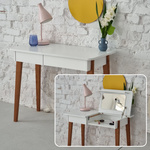 MeWise Schreibtisch Schminktisch 90x48cm Eiche Salbeigrün