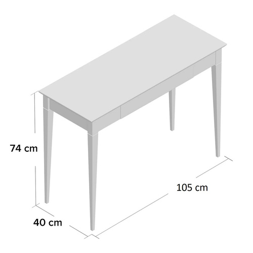 MIMO Schreibtisch 105x40cm Schwarze Beine Beigegrau