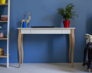 LILLO Bureau 105x40cm Pieds noirs / Rouge
