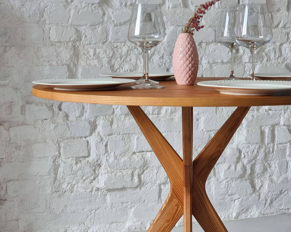 JUBI Small Round Table diam. 70cm Oak