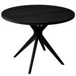 JUBI BOLD Round Dining Table 100cm Black Ashwood