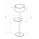 UFO Floor Lamp 45x150cm Sea Green / Black Lampshade