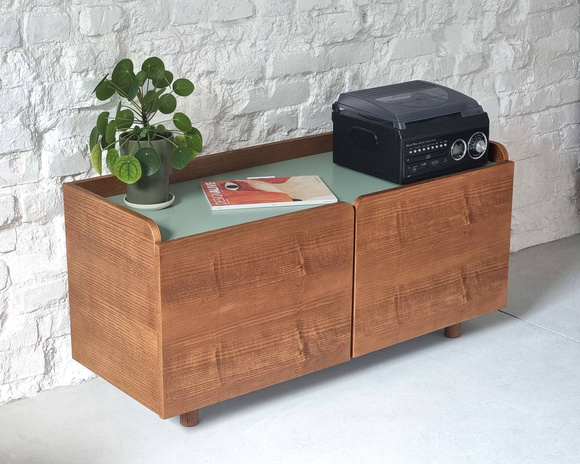 DABI Plattenspieler Sideboard 110cm Eiche Weiß