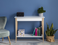 MIMO Console Table with Shelf 85x35cm - White