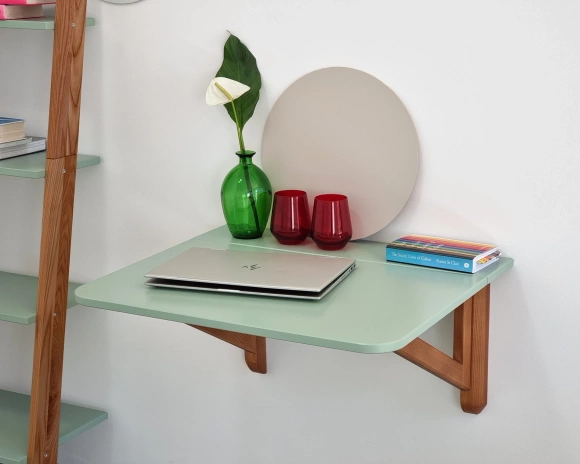 KLAPP Drop Down Wall Table 60x70cm Ashwood Gentle Blue