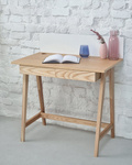 LUKA Bureau 85x50cm met 2 Lade Walnoot