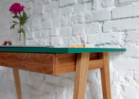 LUKA Hoekbureau B 135cm x D 85cm | Salie Groen | Eiken Links  