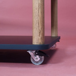 ASHME Couchtisch auf Rollen 64x105cm Dunkel Koralle